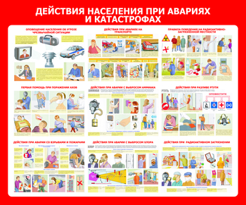 С56 Стенд действия населения при авариях и катастрофах (1200х1000 мм, пластик ПВХ 3 мм, алюминиевый багет серебряного цвета) - Стенды - Стенды по гражданской обороне и чрезвычайным ситуациям - Магазин охраны труда ohranatruda-shop.ru