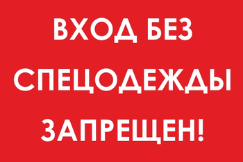 И39 вход без спецодежды запрещен! (пленка, 300х400 мм) - Знаки безопасности - Знаки и таблички для строительных площадок - Магазин охраны труда ohranatruda-shop.ru