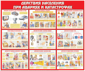 С56 Действия населения при авариях и катастрофах (1200х1000 мм, пластик ПВХ 3 мм, алюминиевый багет серебряного цвета) - Стенды - Стенды по гражданской обороне и чрезвычайным ситуациям - Магазин охраны труда ohranatruda-shop.ru