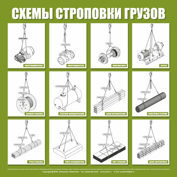 Схема строповки st05 (1000х1000 мм, пленка самоклеющаяся) - Схемы строповки и складирования грузов - Магазин охраны труда ohranatruda-shop.ru